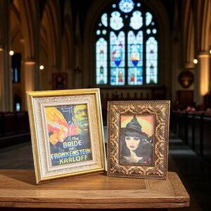 Vintage Gold Frames with Halloween Pictures